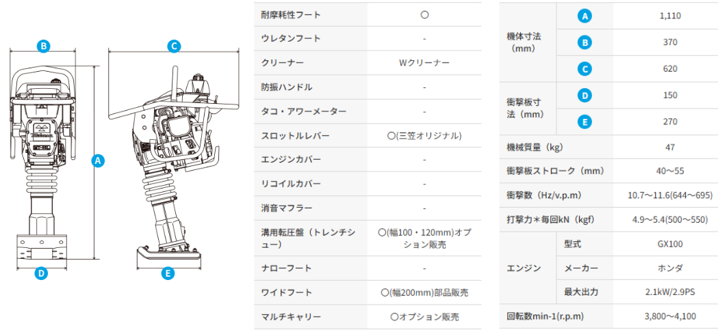 代引不可 〈三笠産業〉タンピングランマー　MTR-40H 新製品 三笠産業 タンピングランマー MTR-40H MTRシリーズ 転圧機 ランマー 締め固め 締固め 転圧 エンジン式 エンジン タンピング ランマ  建設作業 工事用 建設 業務用 現場用品 建設現場 建設機械 建設機器 突き固め 突固め | 建機ランド 店