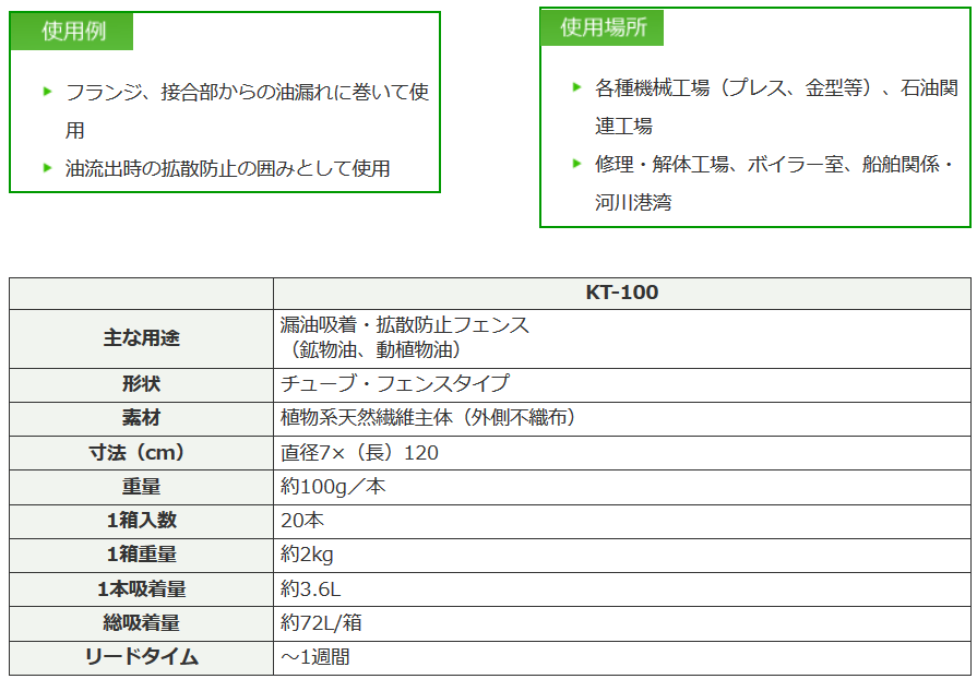 カクイオイルキャッチャー】 油専用 チューブ状 [KT-100] (フェンス