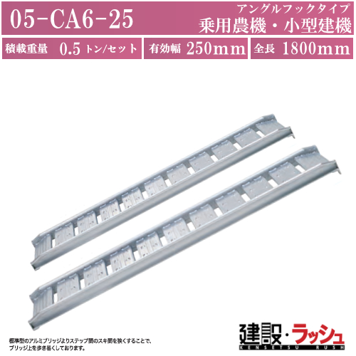 日軽金アクト】アルミブリッジ標準型(歩行型) 全長1800x有効幅250(mm