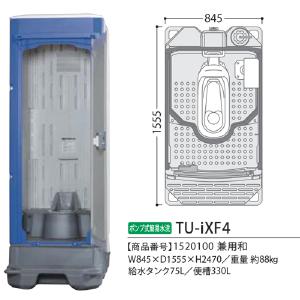 ハマネツの仮設トイレのイクストイレのポンプ式簡易水洗タイプの兼用和式TU-iXF4です。