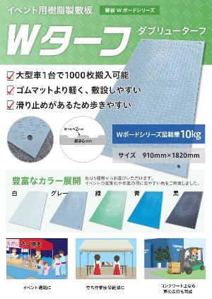 株)ウッドプラスチックテクノロジー】イベント用樹脂製敷板 Wターフ 3